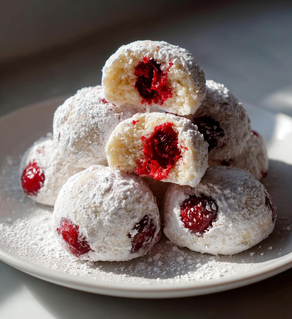 cherry snowball cookies