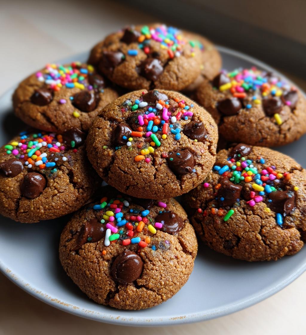 chocolate sprinkle thumbprint cookies