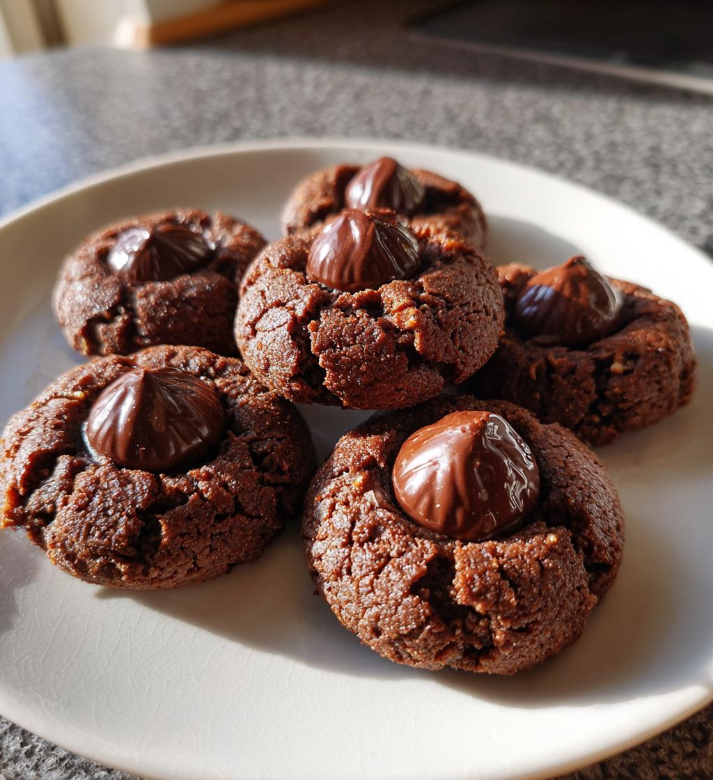 chocolate thumbprint cookies kisses