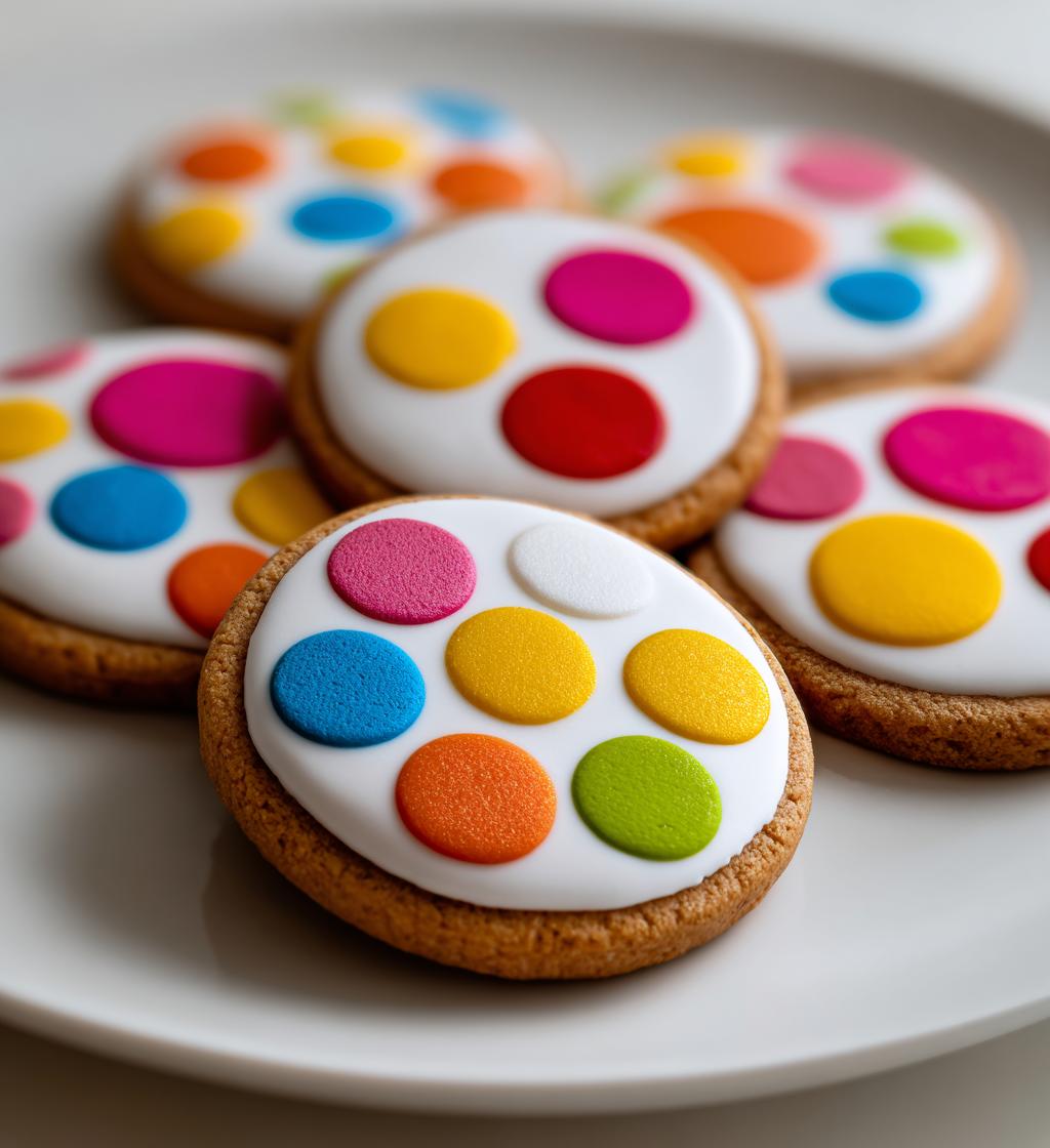 circle royal icing cookies