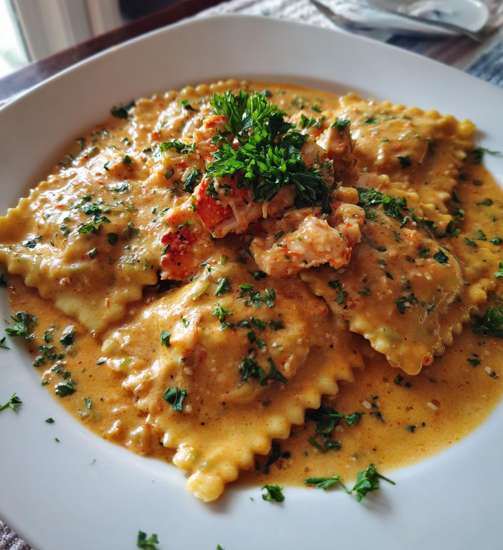 crab and lobster ravioli