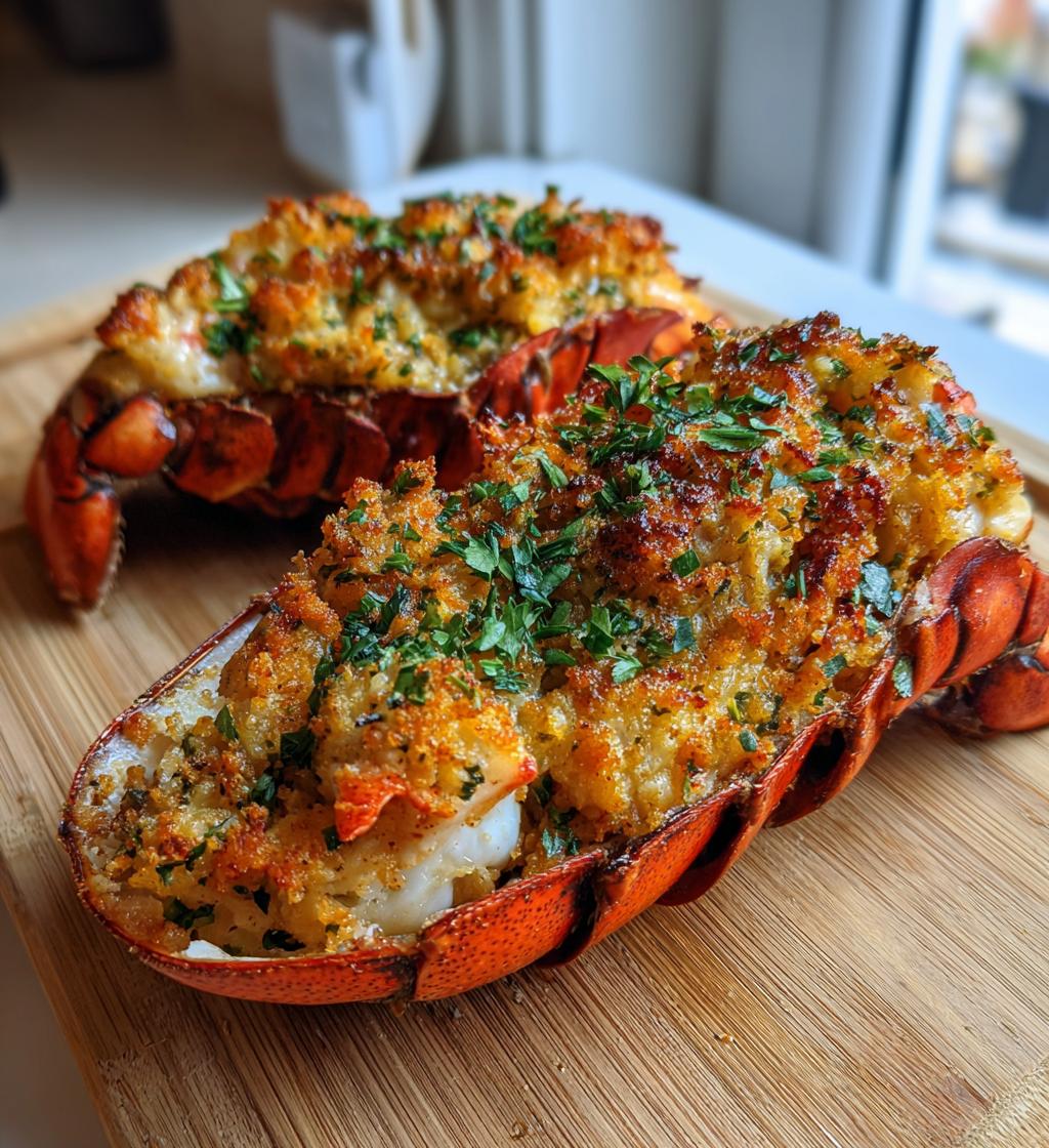 crab stuffed lobster tail