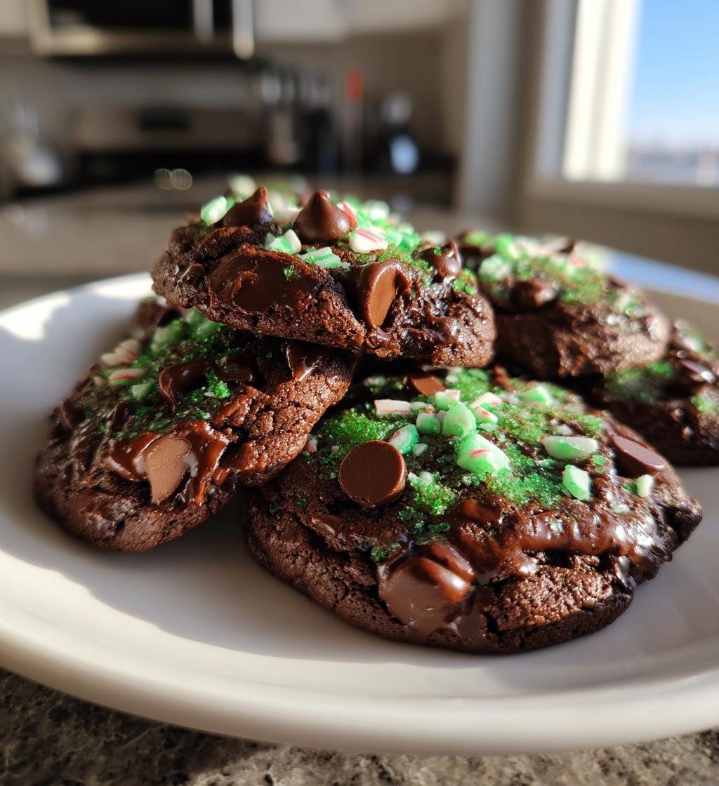 double chocolate peppermint cookies