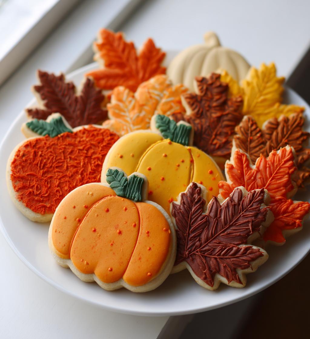 fall royal icing cookies