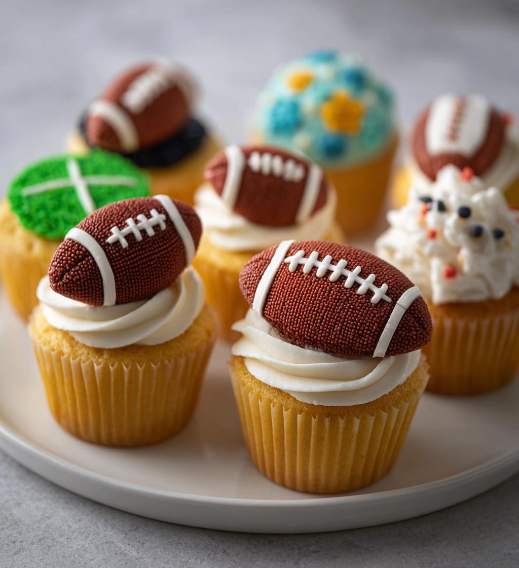 football cupcake toppers