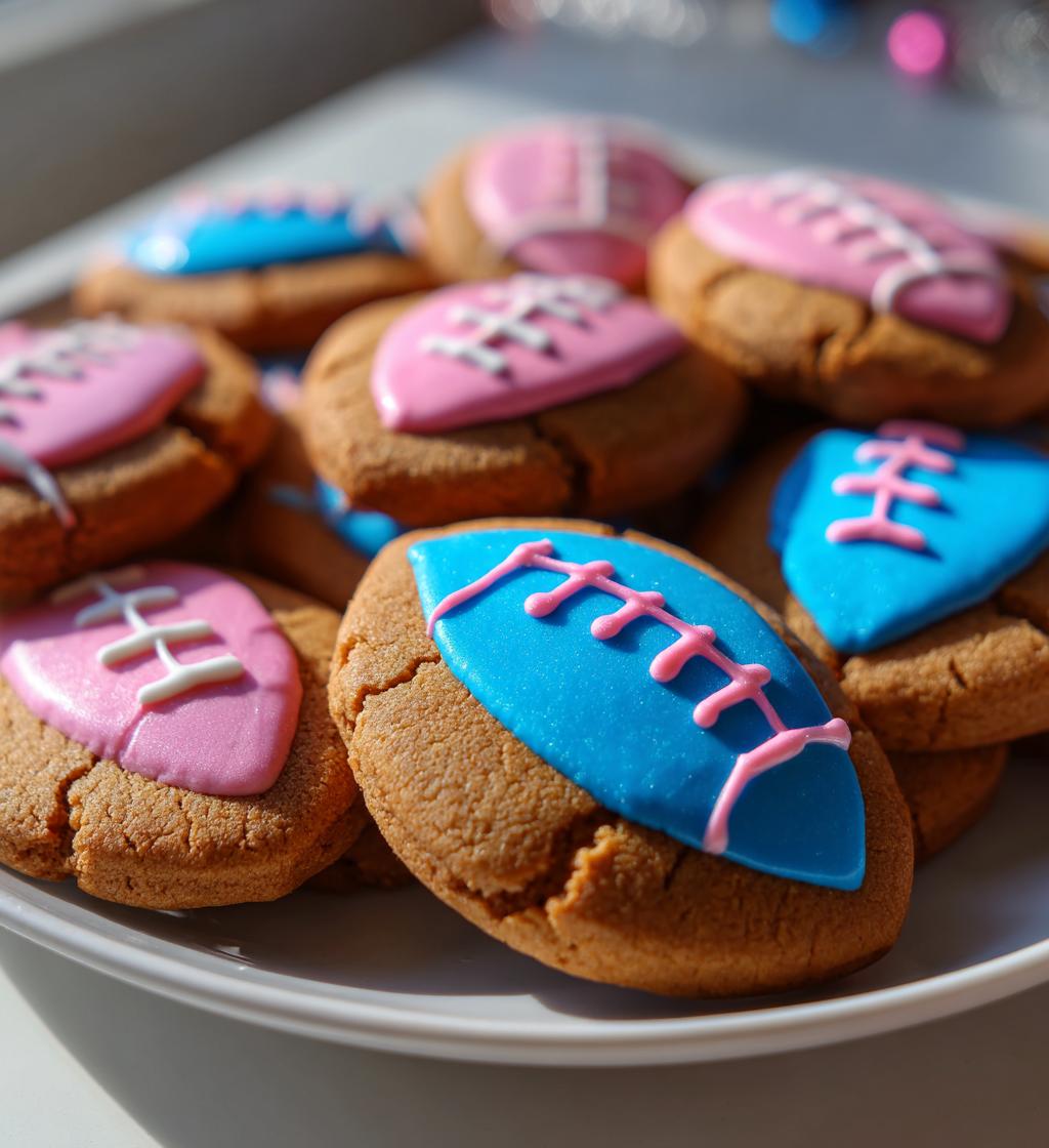 football gender reveal cookies