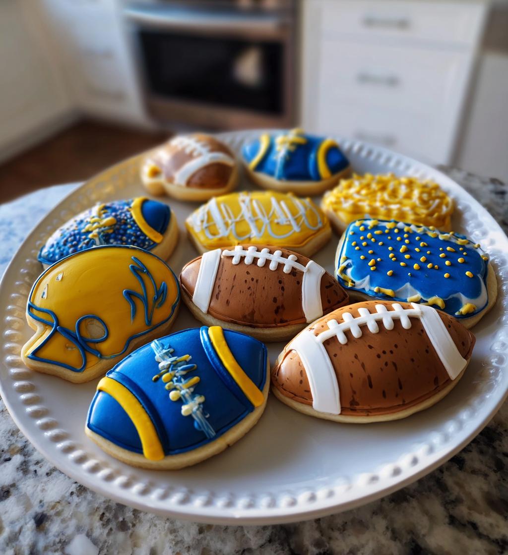 football helmet cookies decorated