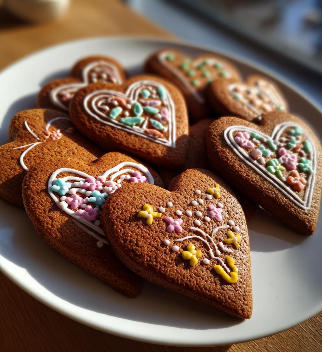 gingerbread cookies heart
