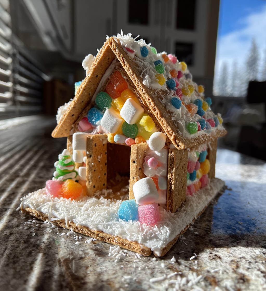 gingerbread house with graham crackers