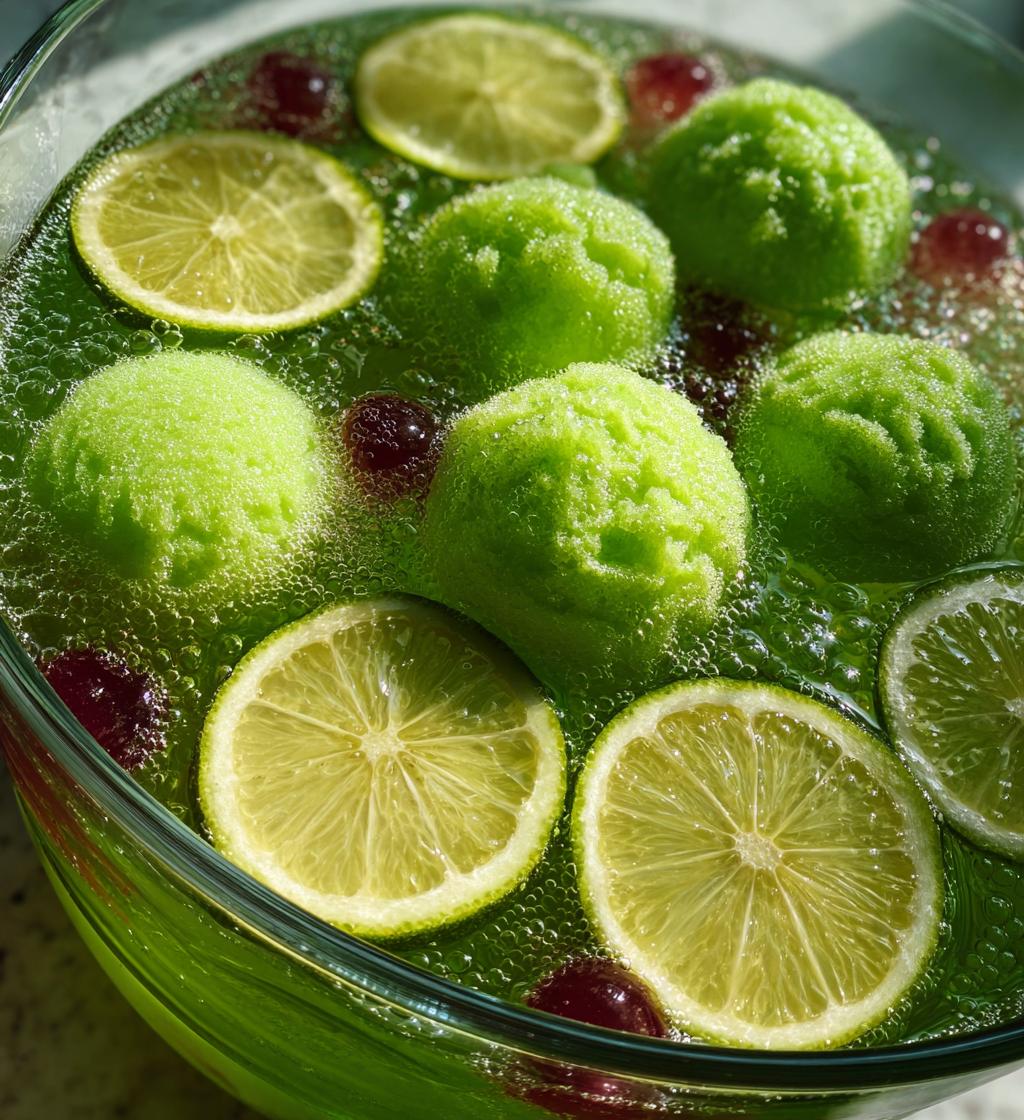 grinch punch with lime sherbet