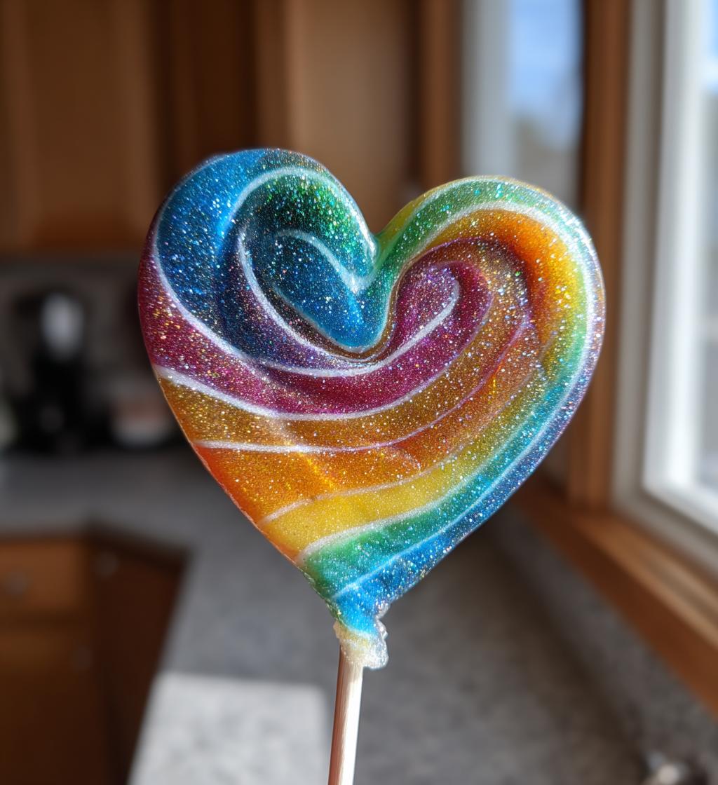 handmade heart-shaped valentine lollipop