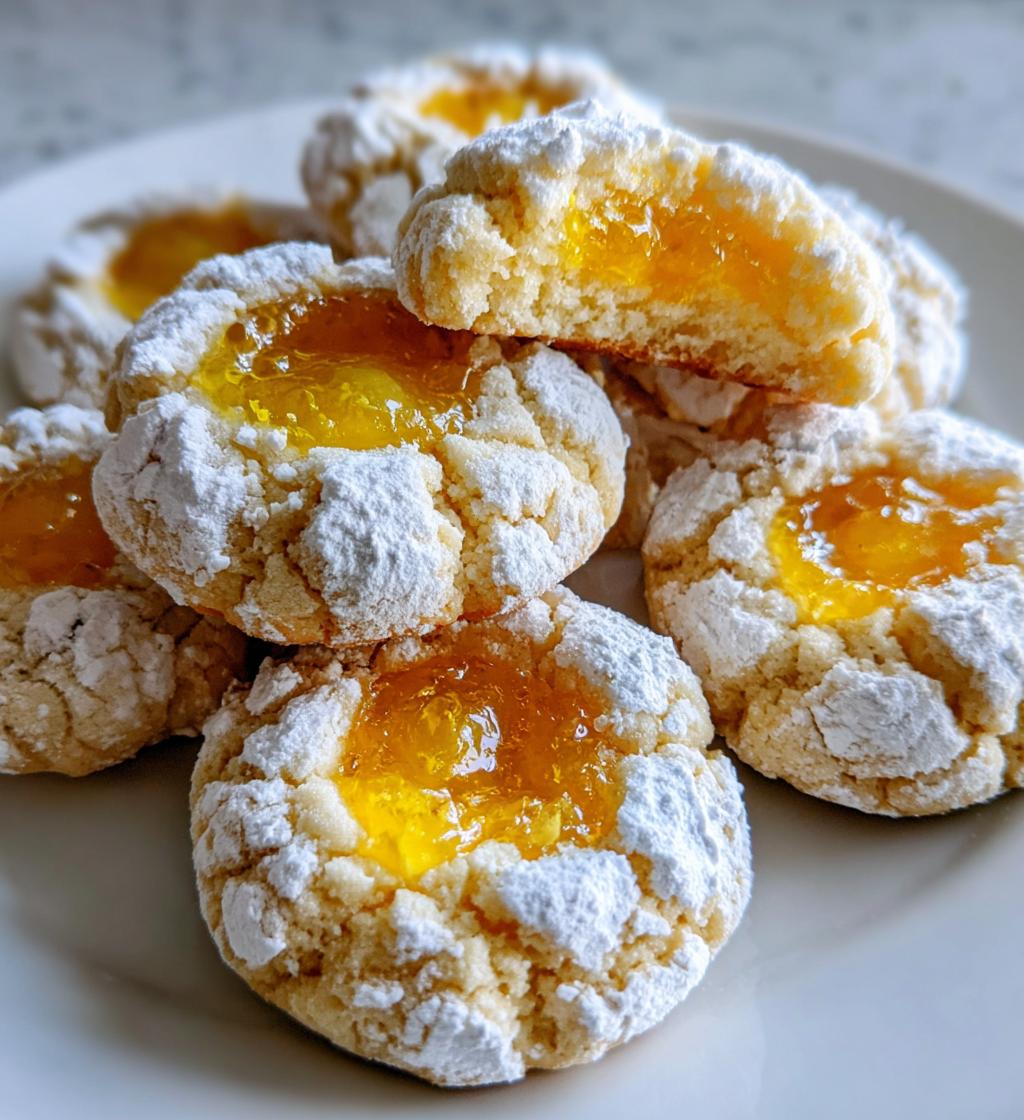 lemon crinkle thumbprint cookies
