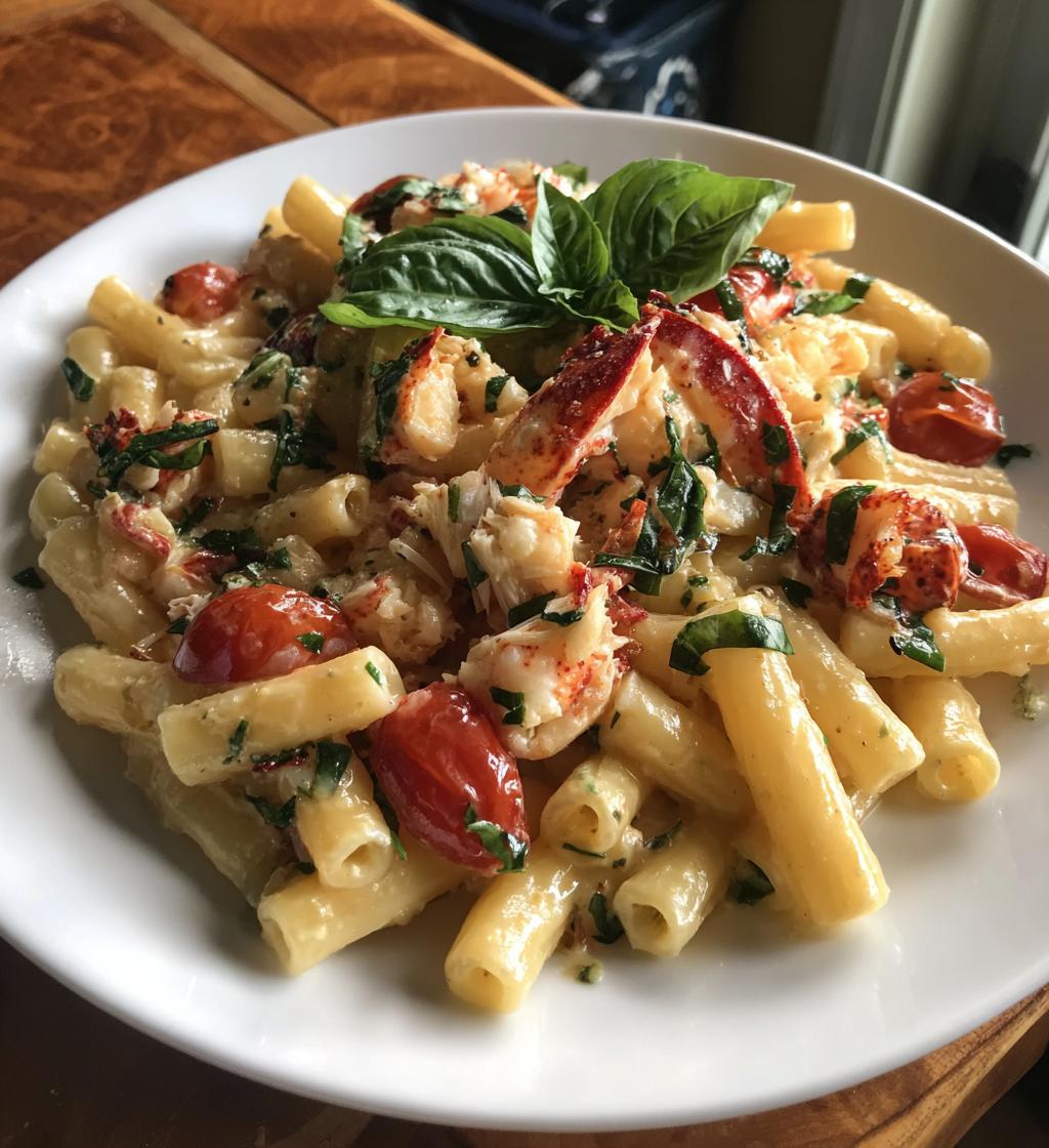 lobster pasta plating
