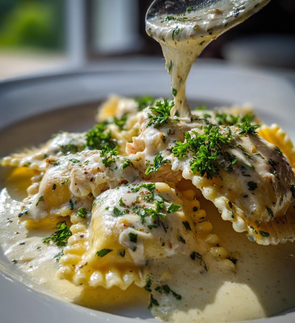 lobster ravioli with lemon butter cream sauce