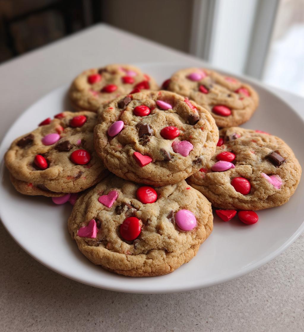 m&m valentine cookies