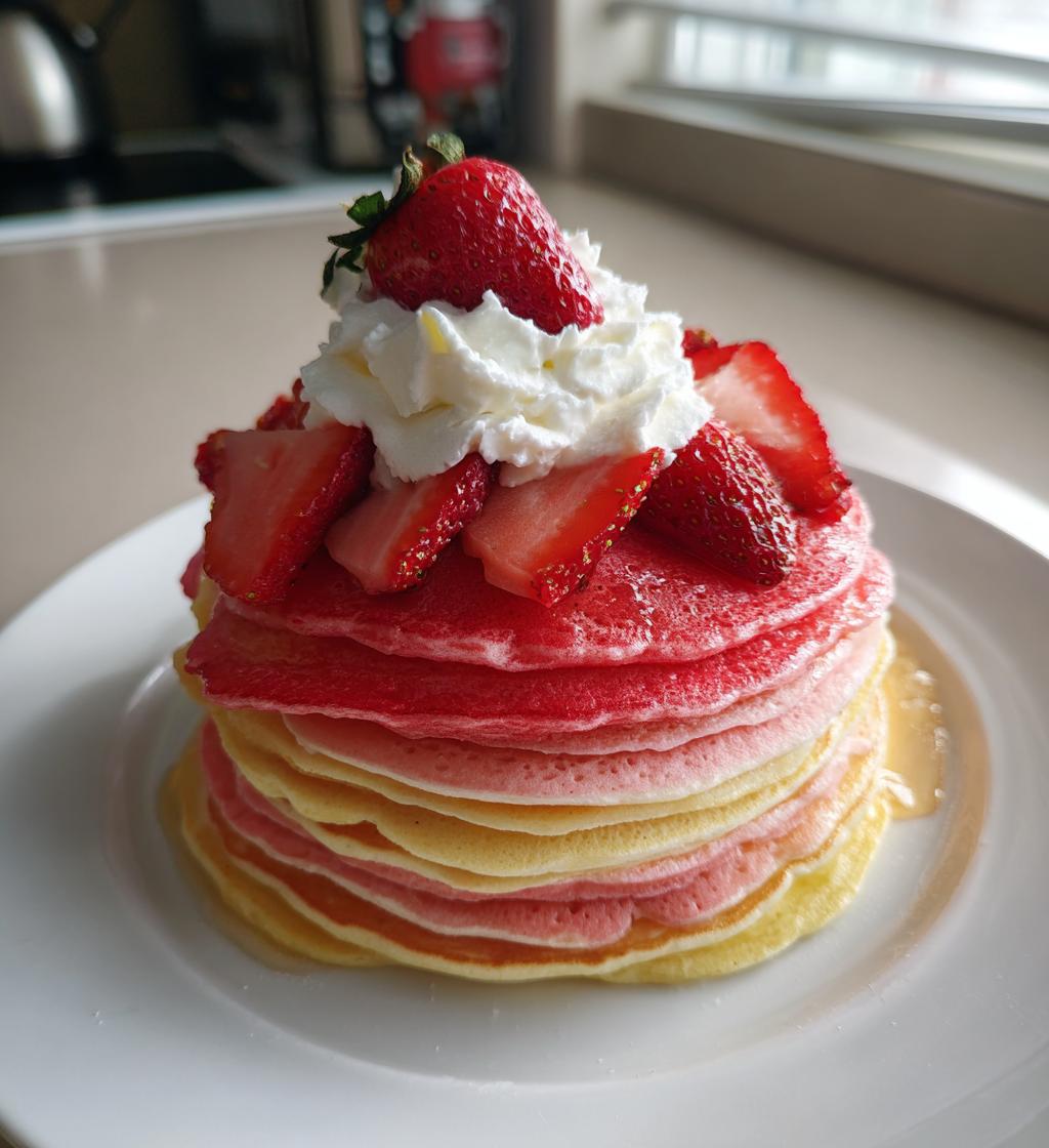 ombre valentine pancakes