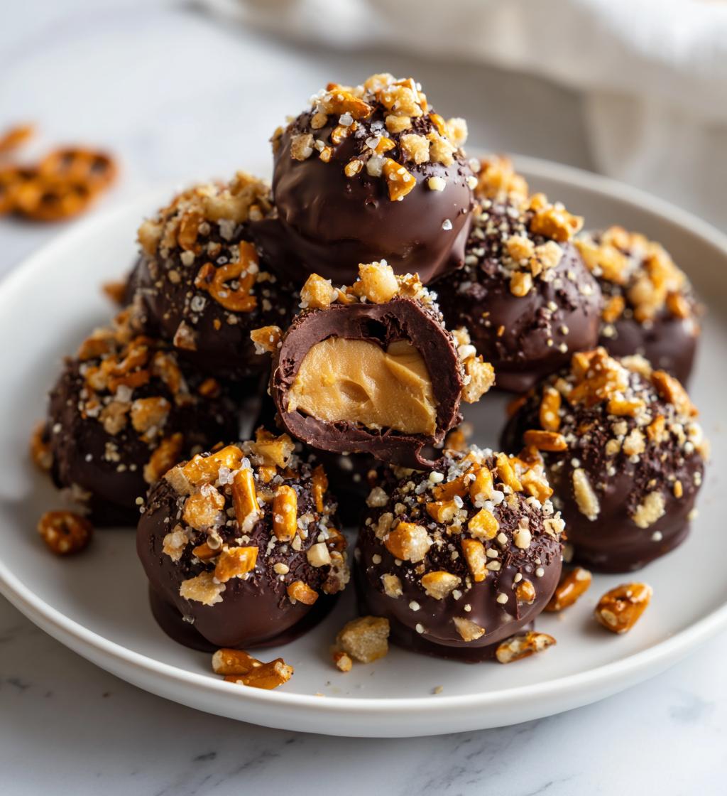 peanut butter pretzel buckeyes