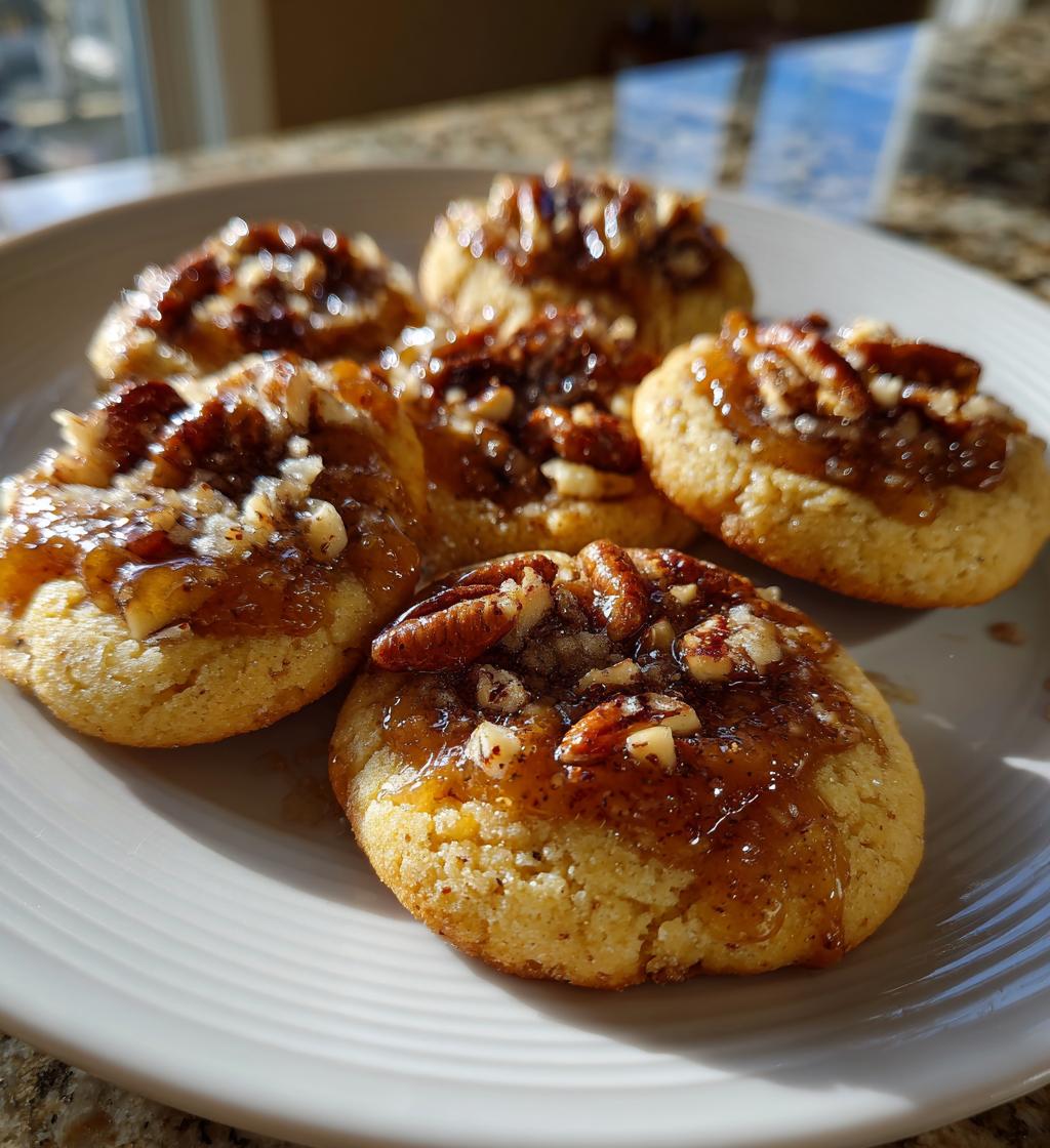 pecan pie thumbprint cookies