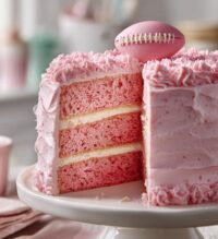 pink football cake