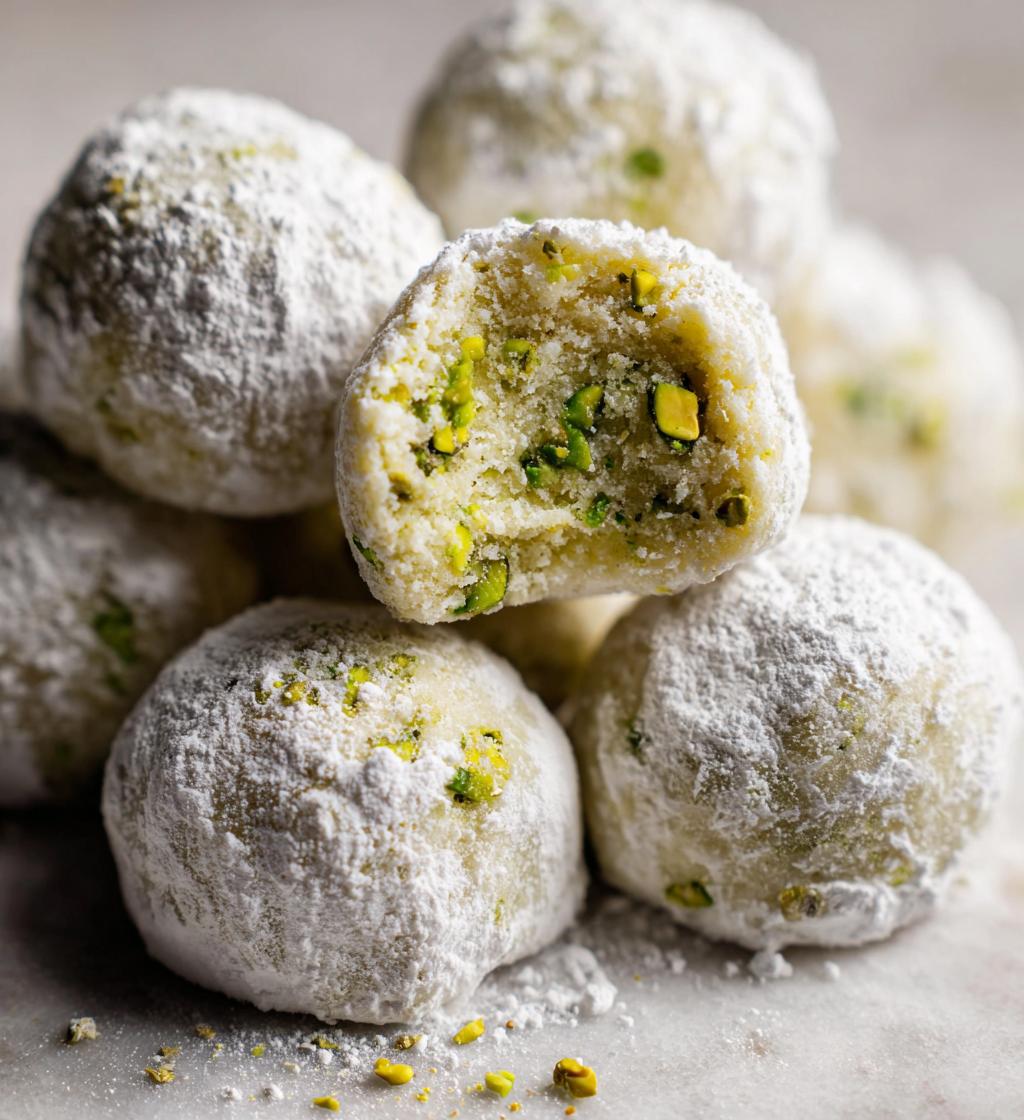 pistachio snowball cookies