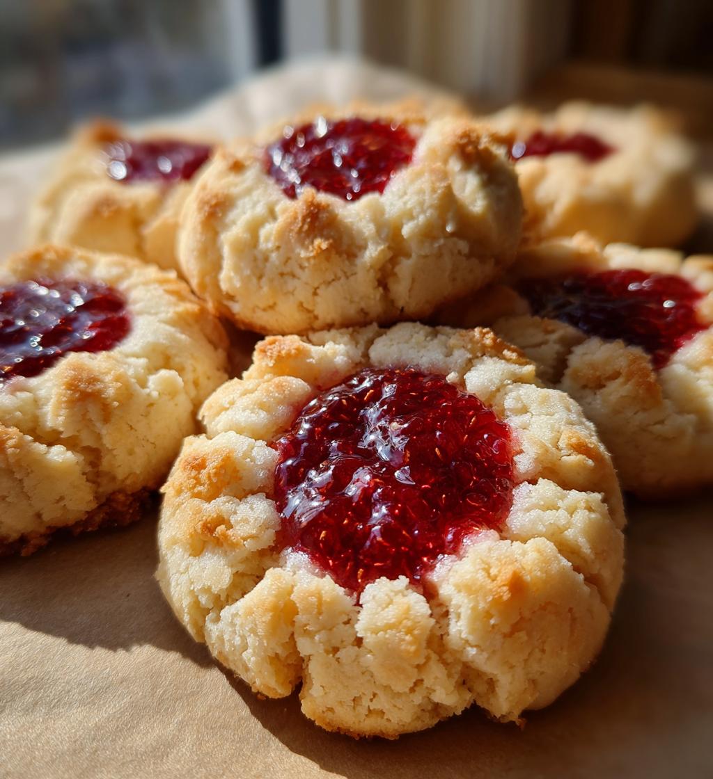 raspberry almond thumbprint cookies taste of home