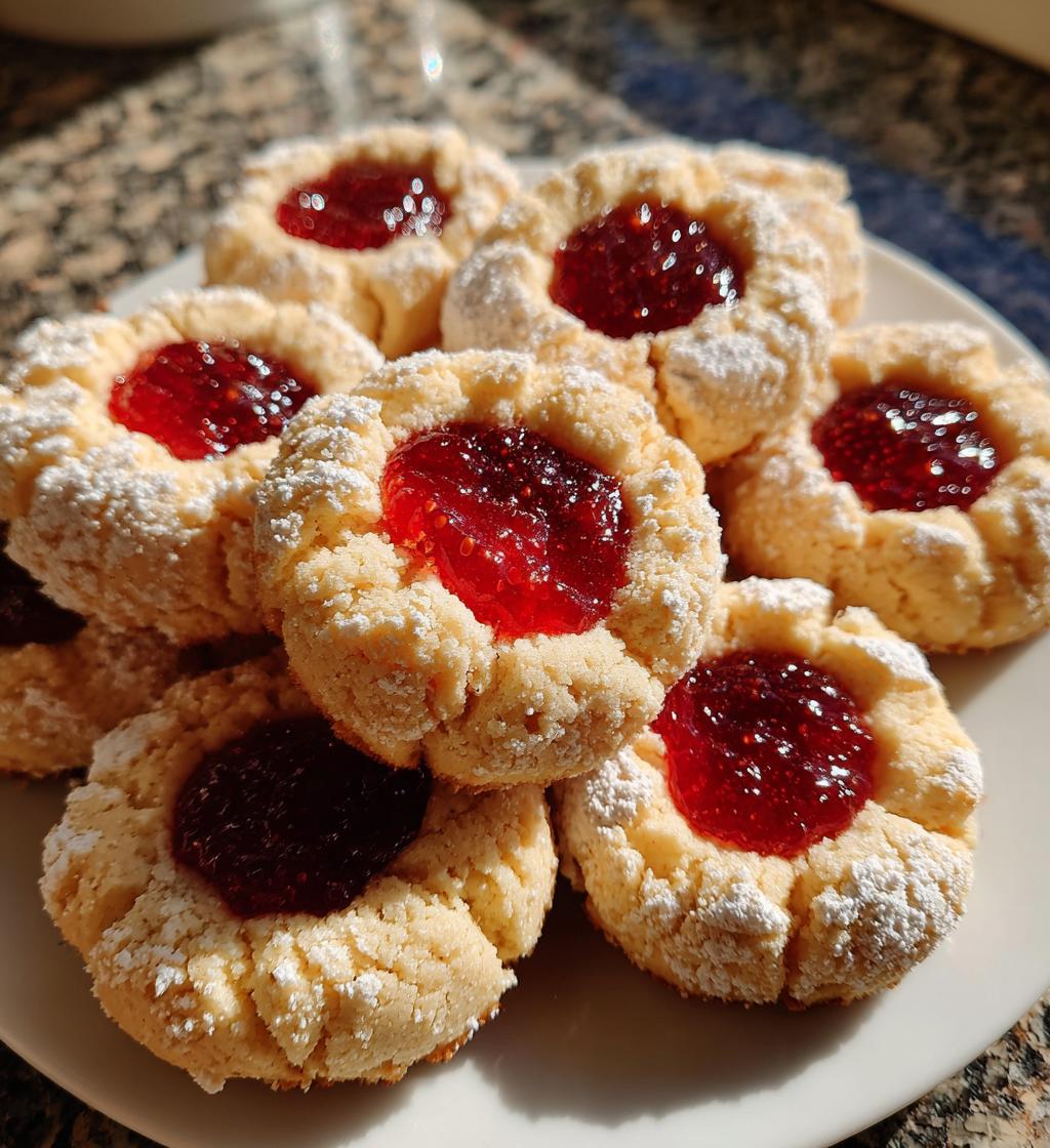 raspberry shortbread thumbprint cookies