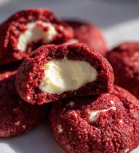 red velvet thumbprint cookies