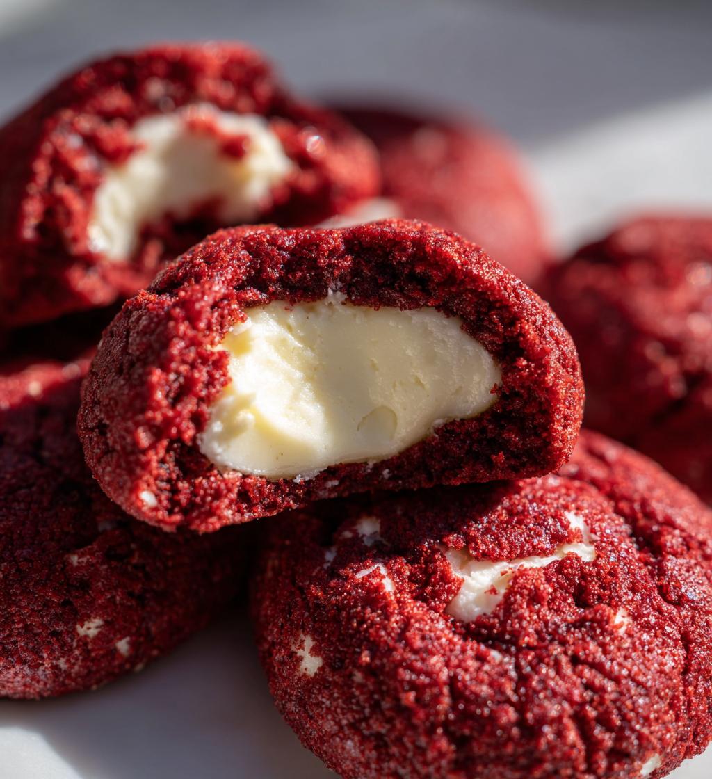 red velvet thumbprint cookies