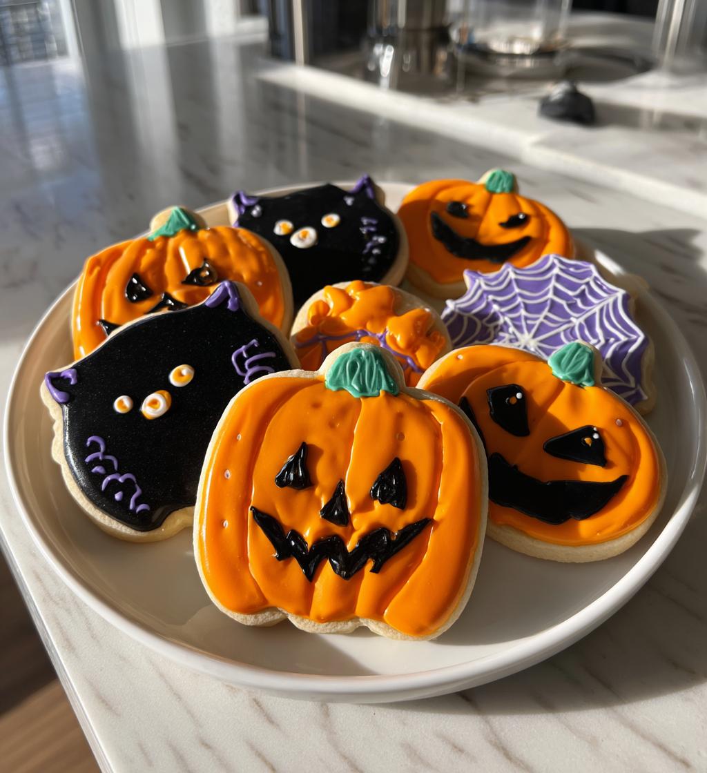 royal icing halloween cookies
