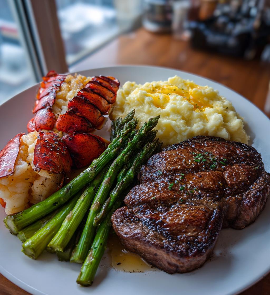 steak and lobster dinner sides