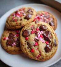 valentine chocolate chip cookies
