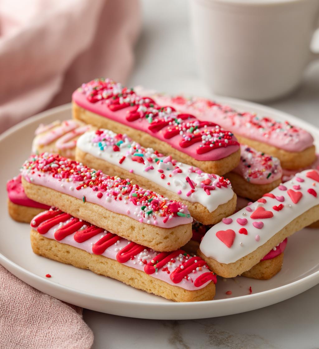 valentine cookie sticks decorated