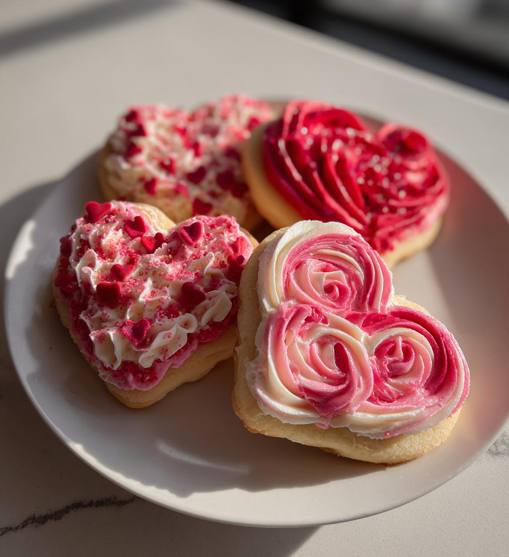 valentine cookies decorated buttercream