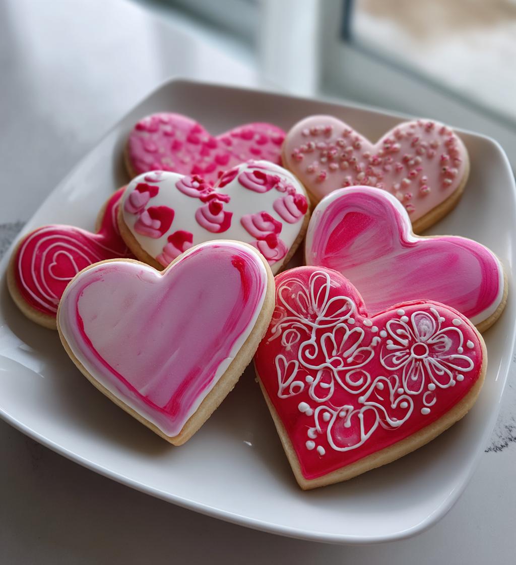 valentine cookies decorated royal icing
