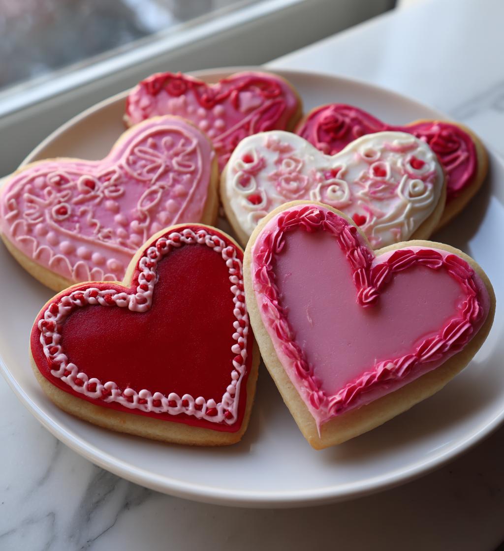 valentine cookies with royal icing