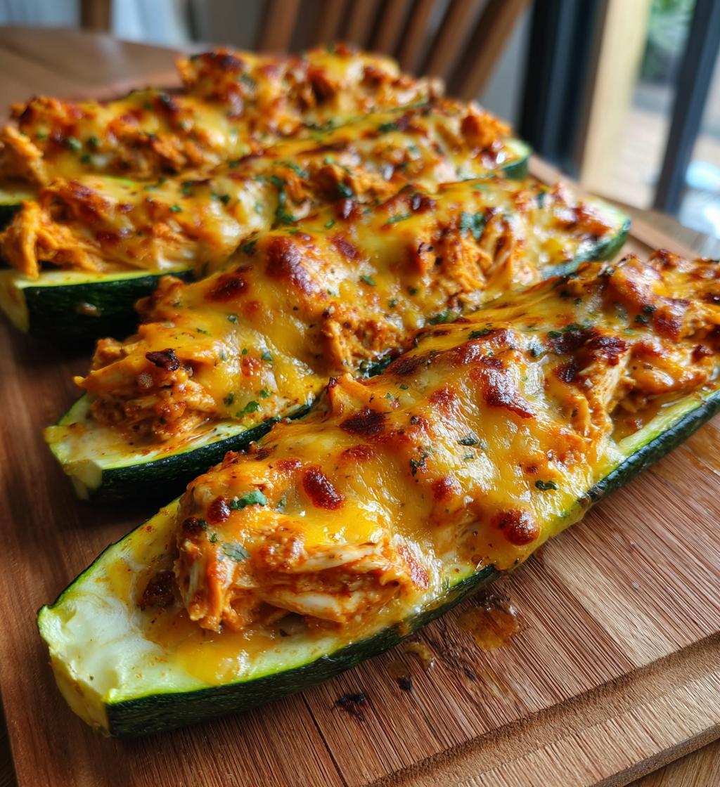 zucchini buffalo chicken boats