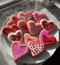 decorated valentines cookies