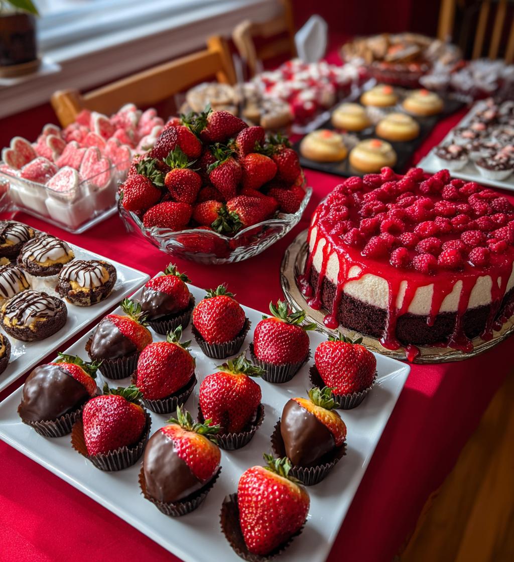dessert table valentines day