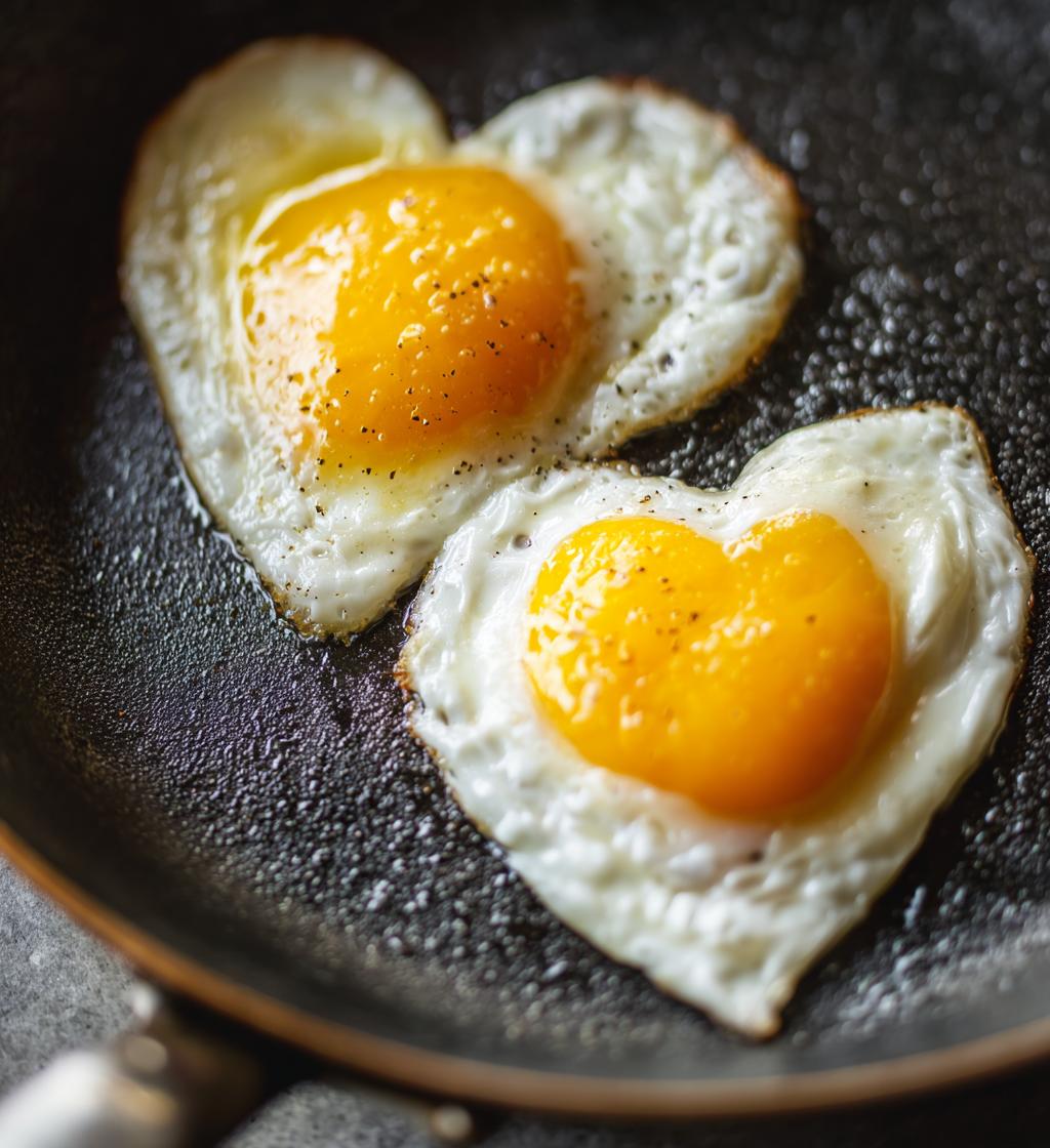 heart eggs valentines day