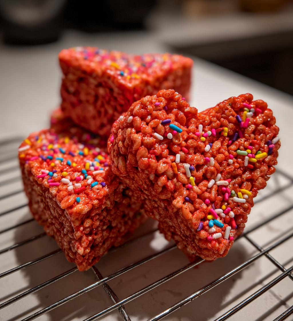 heart shaped rice crispy treats valentines day