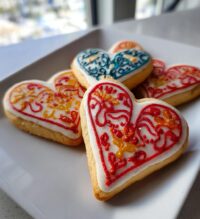 heart valentines cookies
