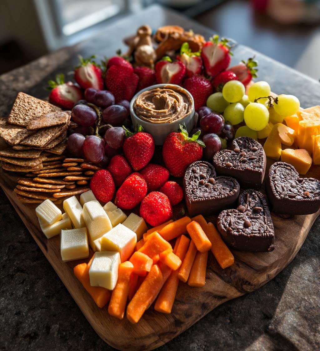 kids charcuterie board valentines