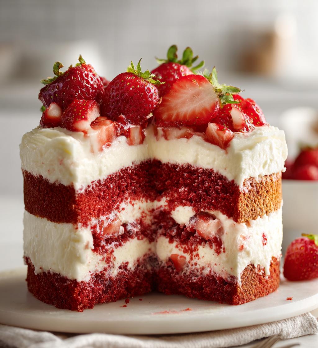 red and white valentines cake