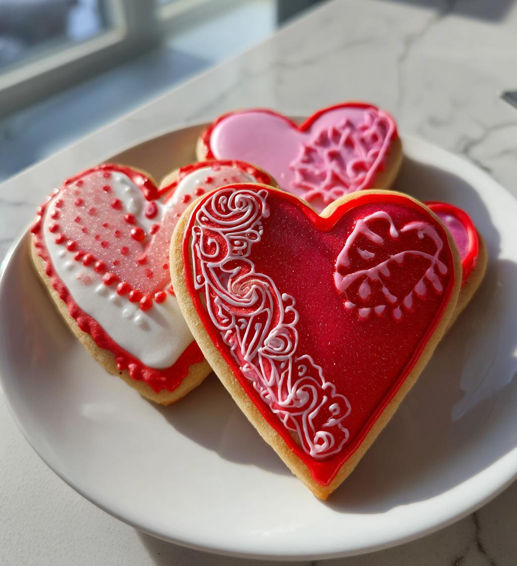 royal icing cookies valentines