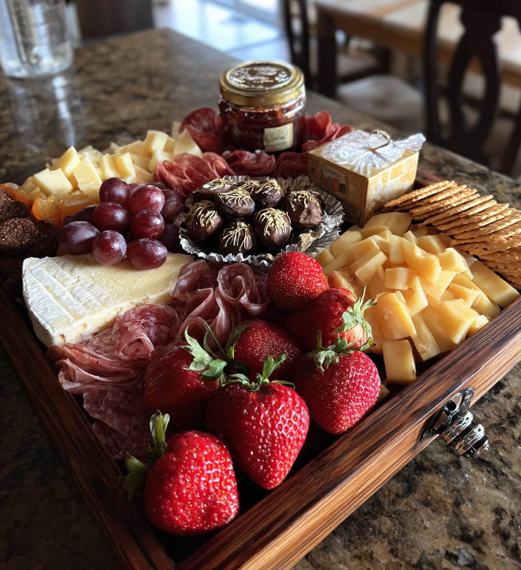 small valentines charcuterie board