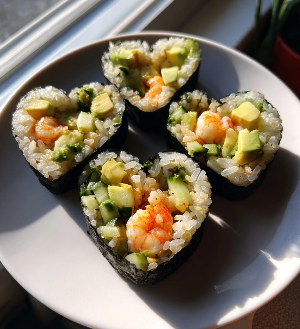 sushi heart valentines day