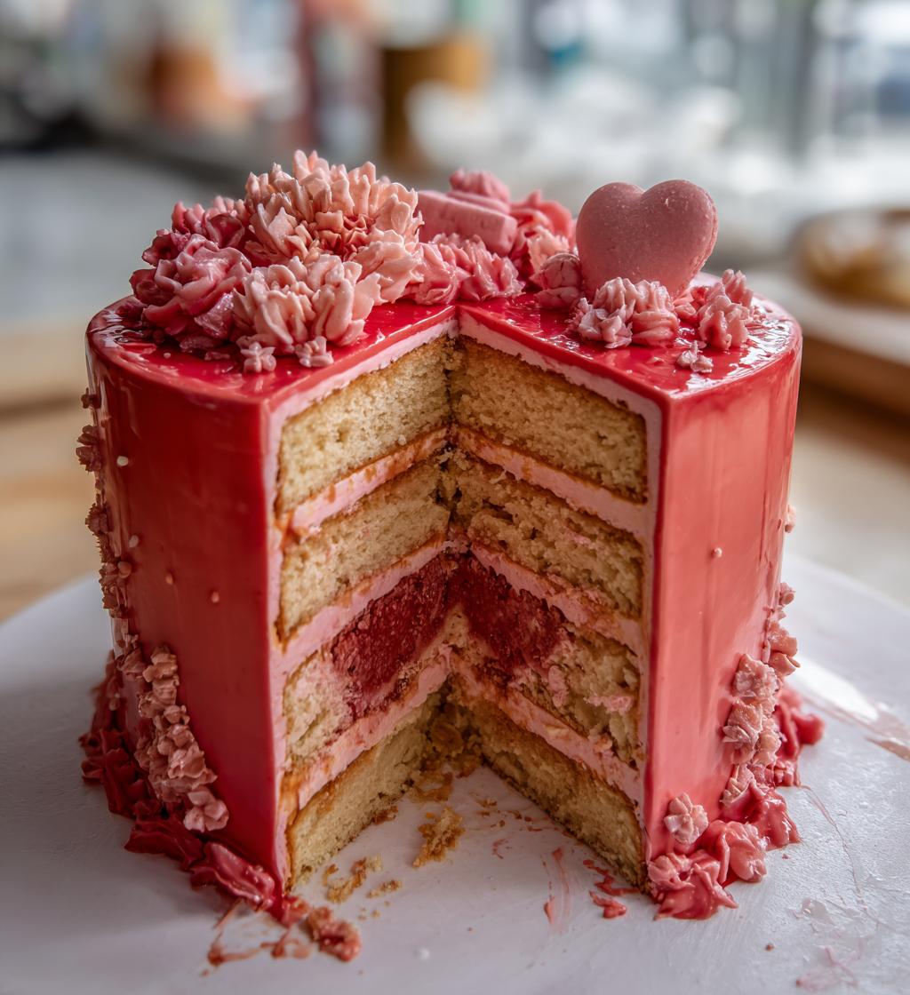 valentine fondant cake
