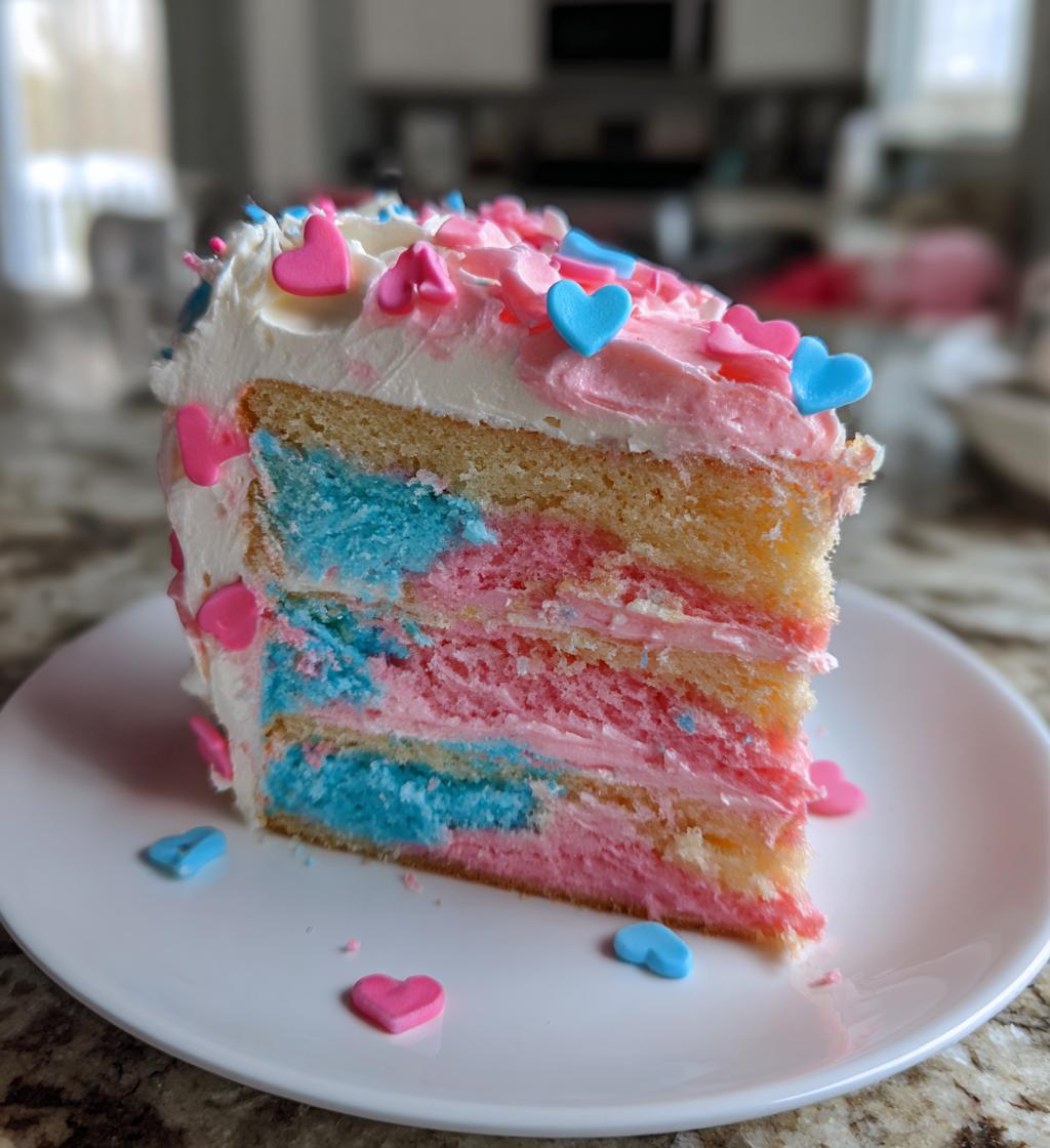 valentine gender reveal cake