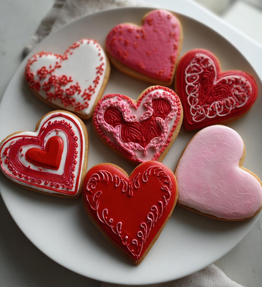 valentine icing cookies