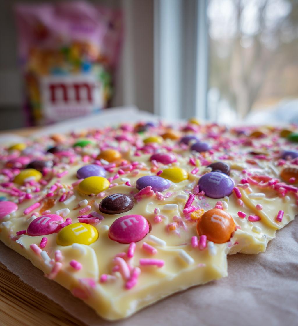 valentine m&m bark